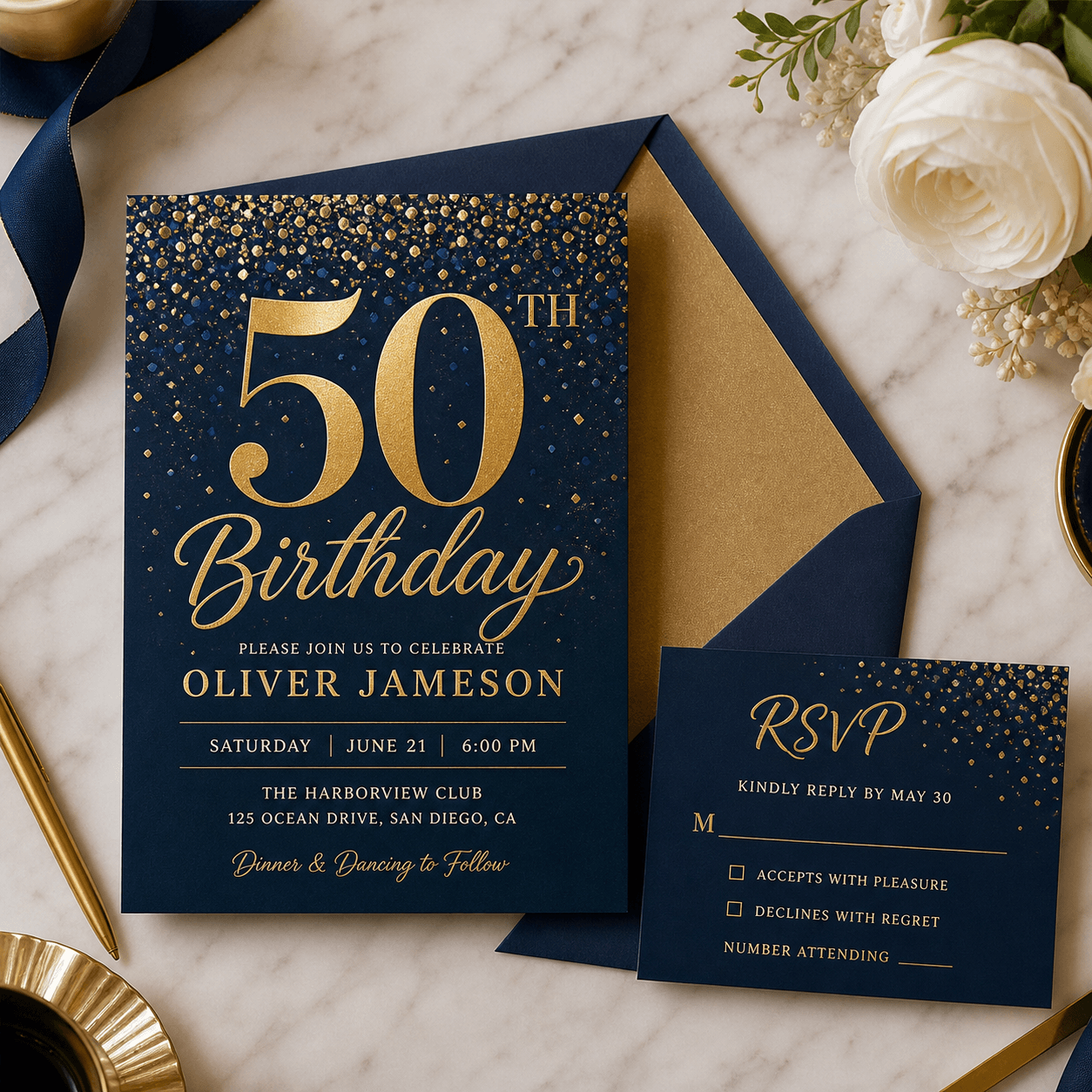 Birthday Invitations photorealistic celebration product mockup 1
