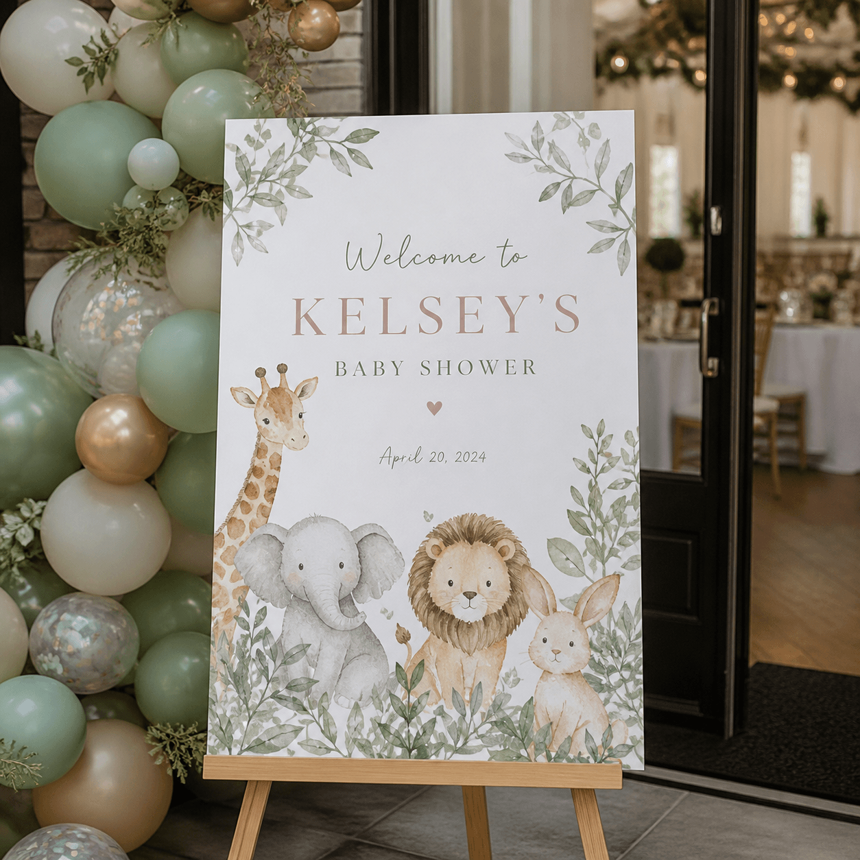 Baby Shower Foam Boards photorealistic celebration product mockup 1