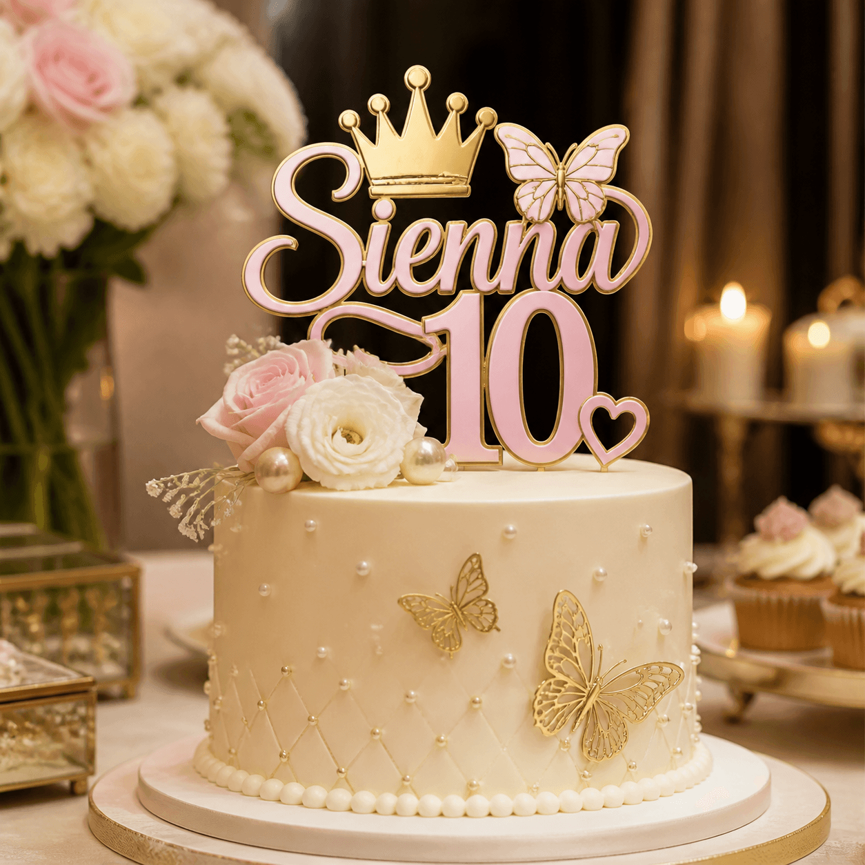 Birthday Cake Toppers photorealistic celebration product mockup 1