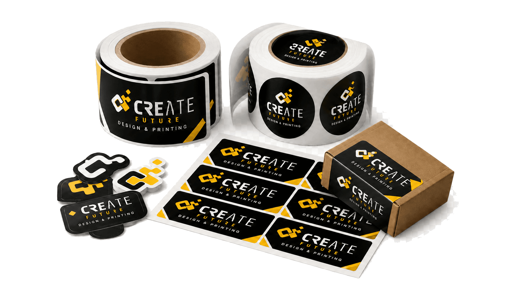 Labels & Stickers product mockups