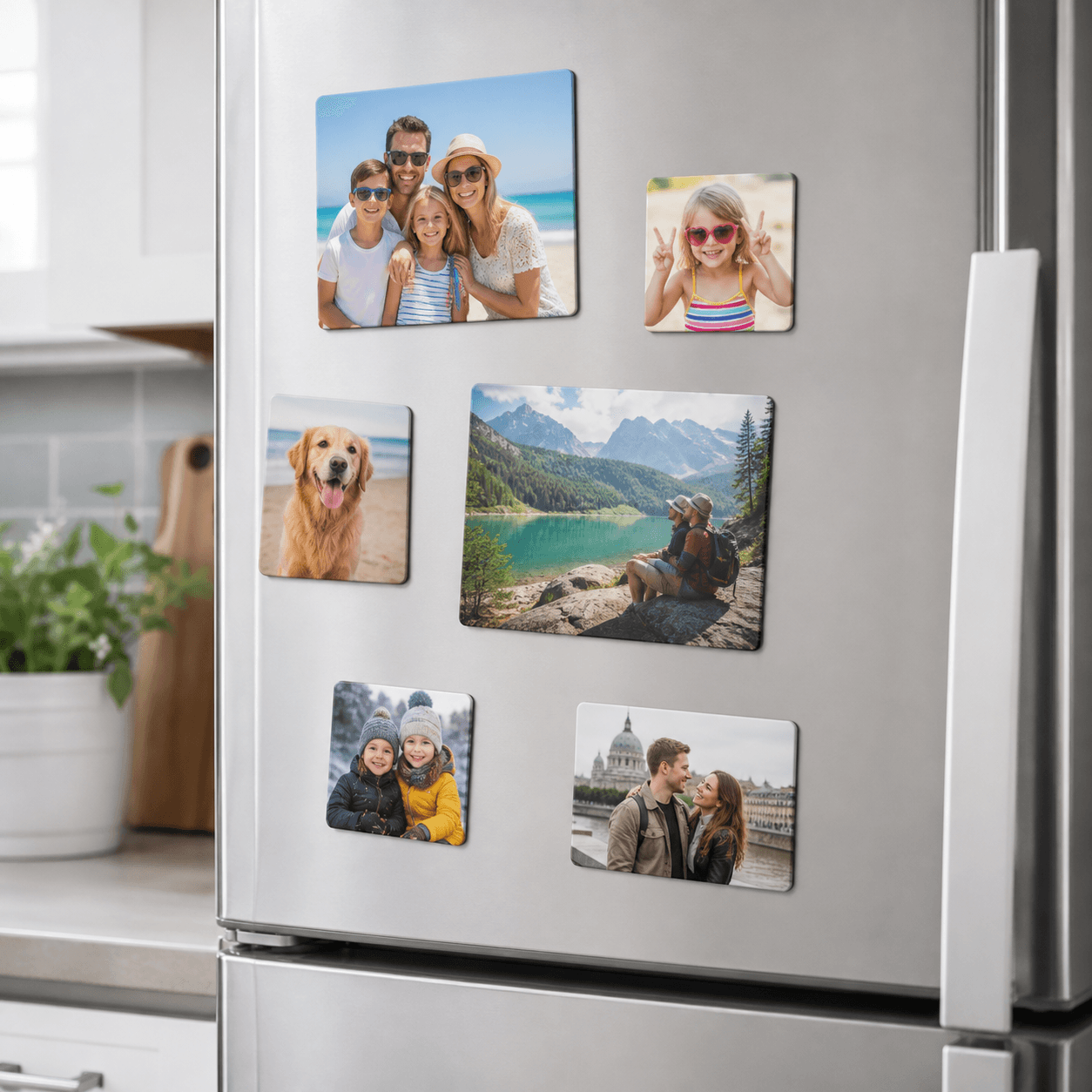 Custom Photo Magnets photorealistic promotional product mockup 1