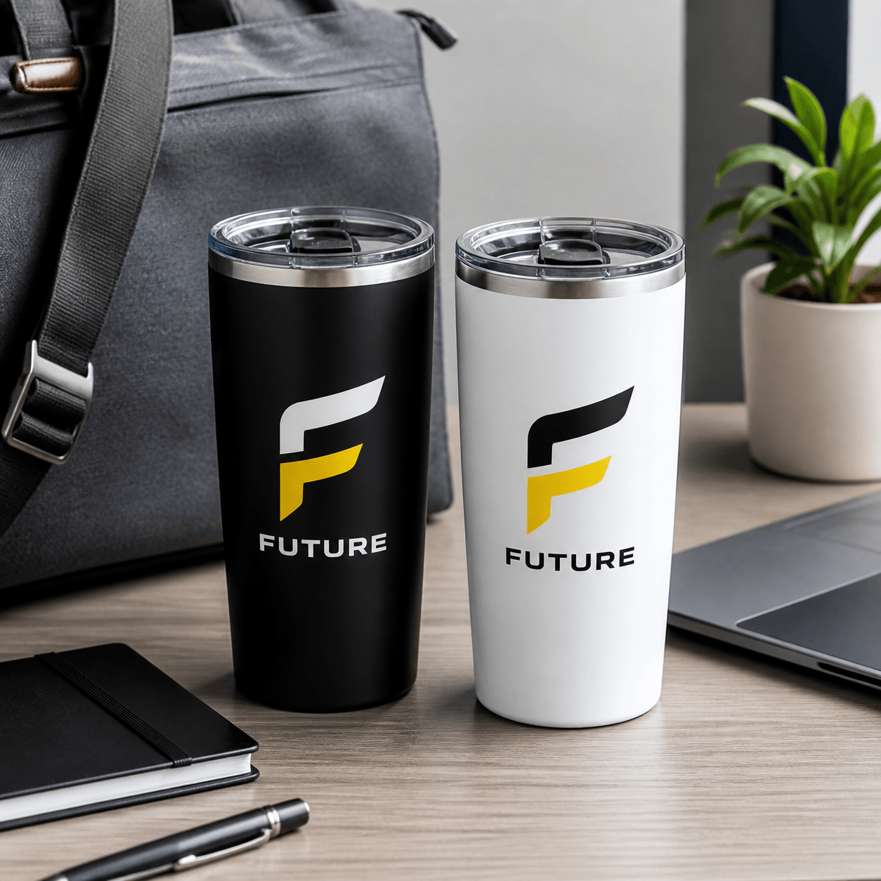 Custom Travel Tumblers photorealistic promotional product mockup 1