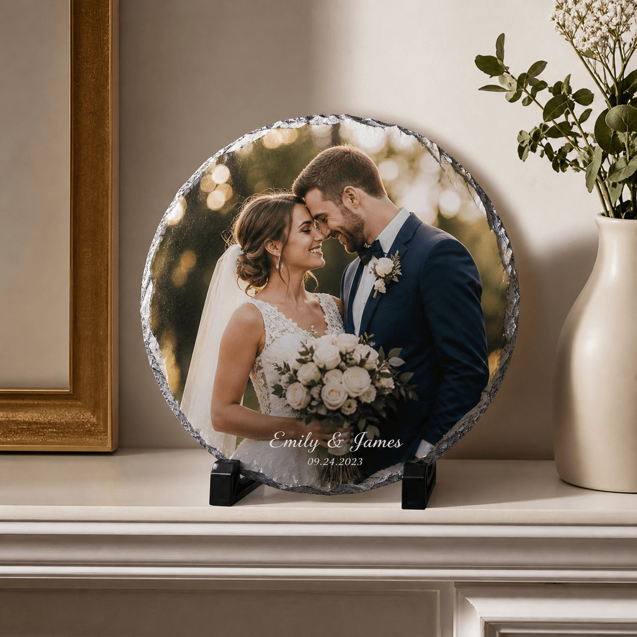 Round Photo Slates photorealistic promotional product mockup 1