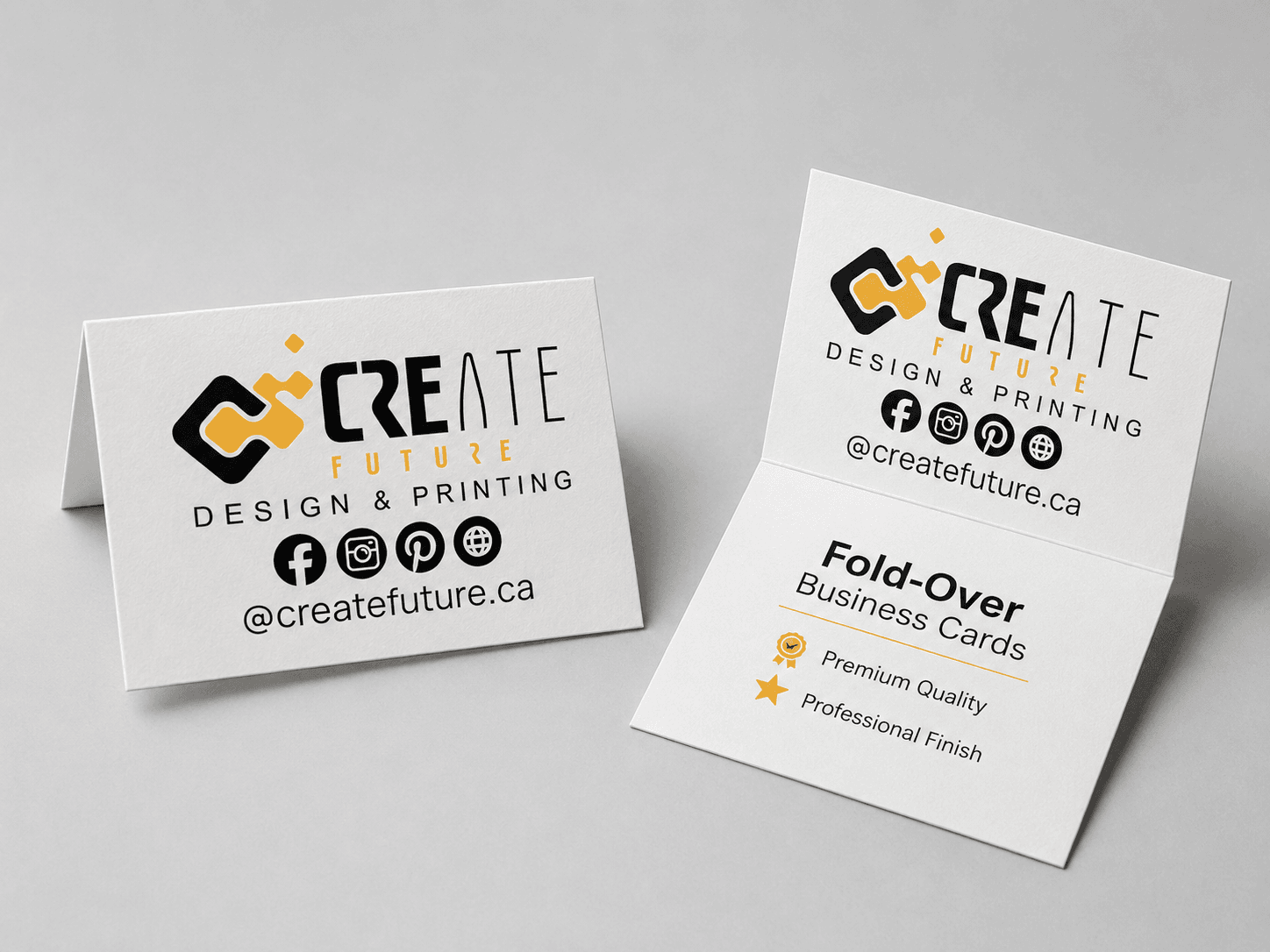 Create Future Fold-Over Business Cards mockup 1
