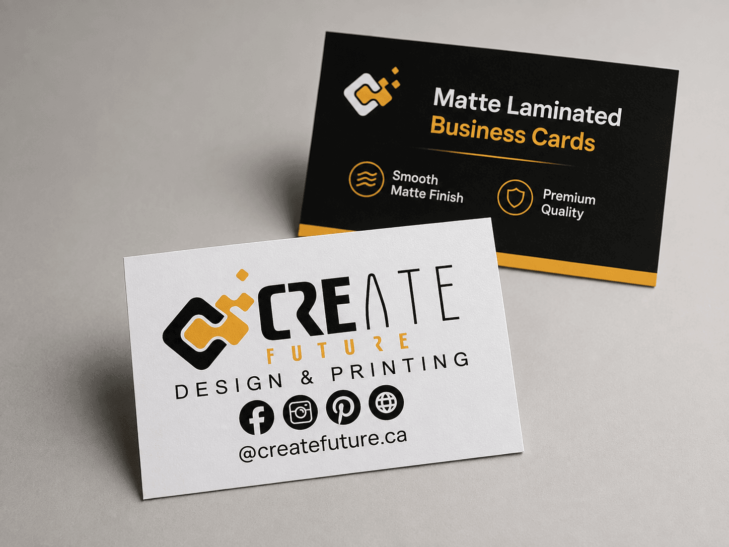 Create Future Matte Laminated Business Cards mockup 1