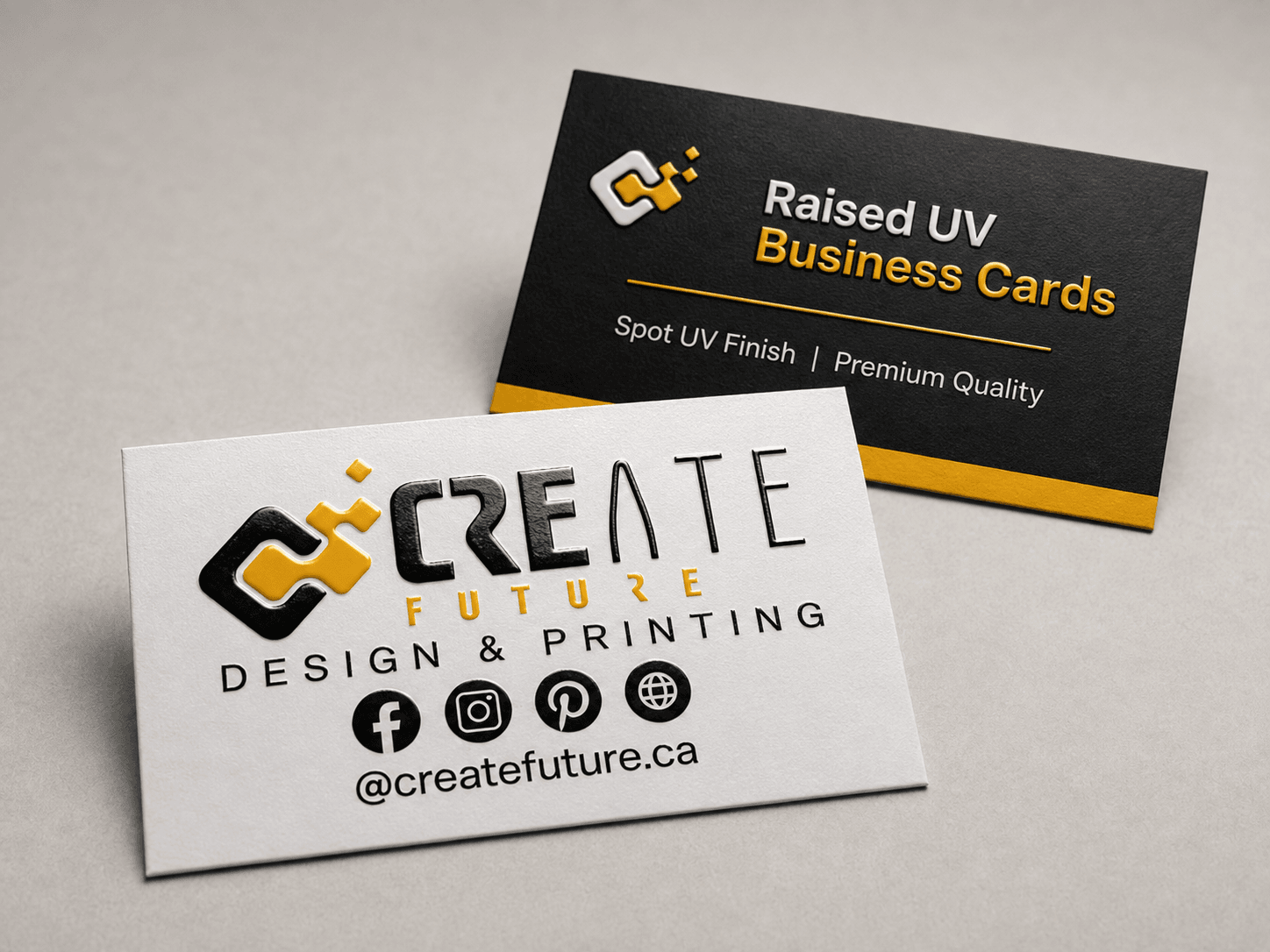 Create Future Raised UV Business Cards mockup 1