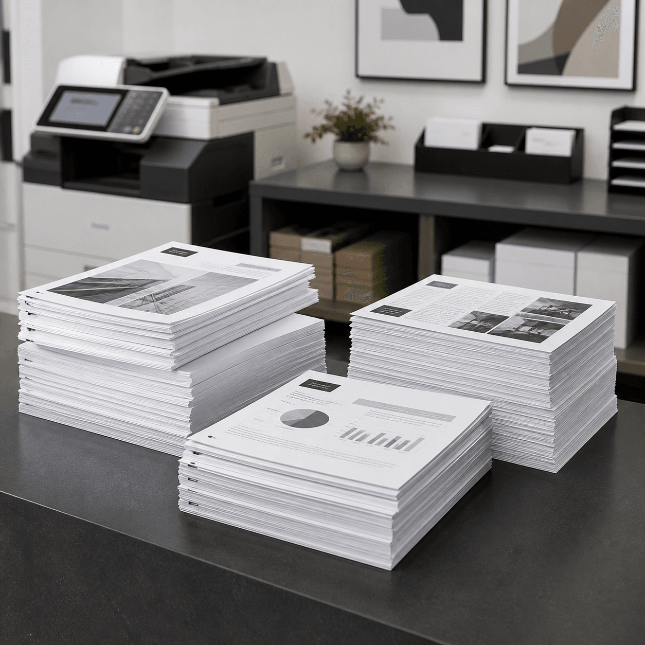 Black & White Copy Printing photorealistic product mockup 1