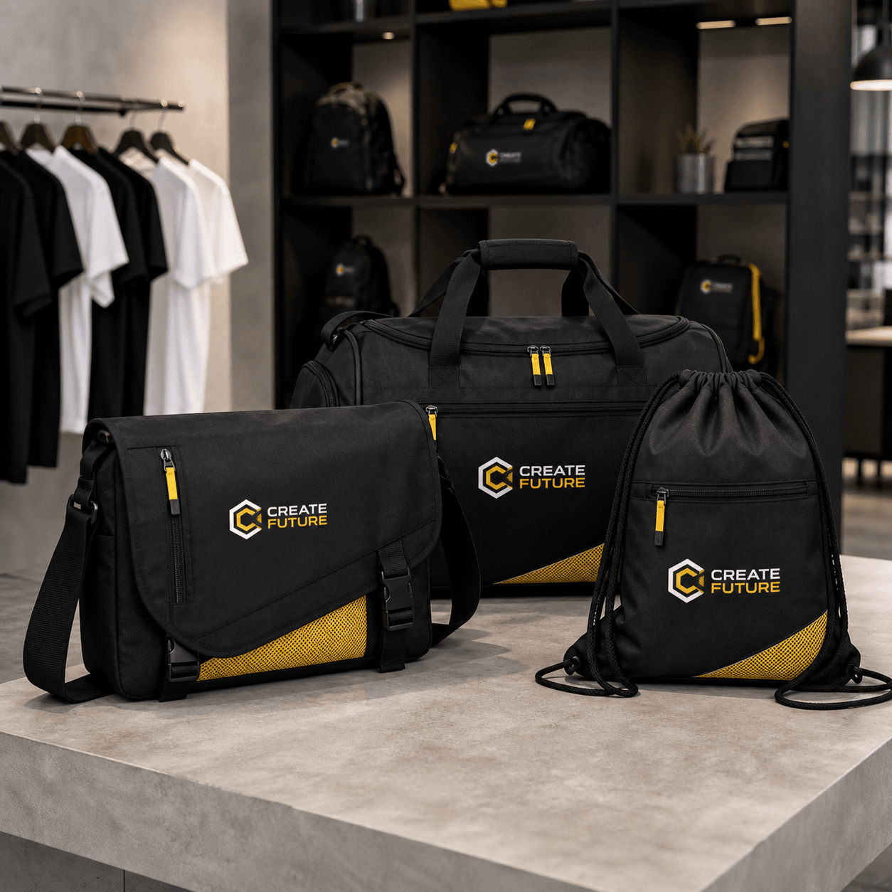 Custom Bags photorealistic product mockup 1