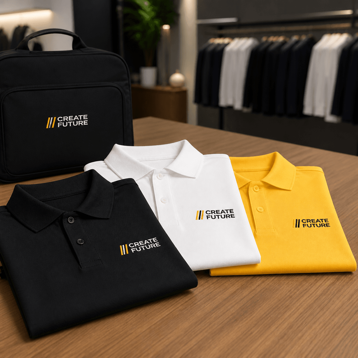 Custom Polo Shirts photorealistic product mockup 1