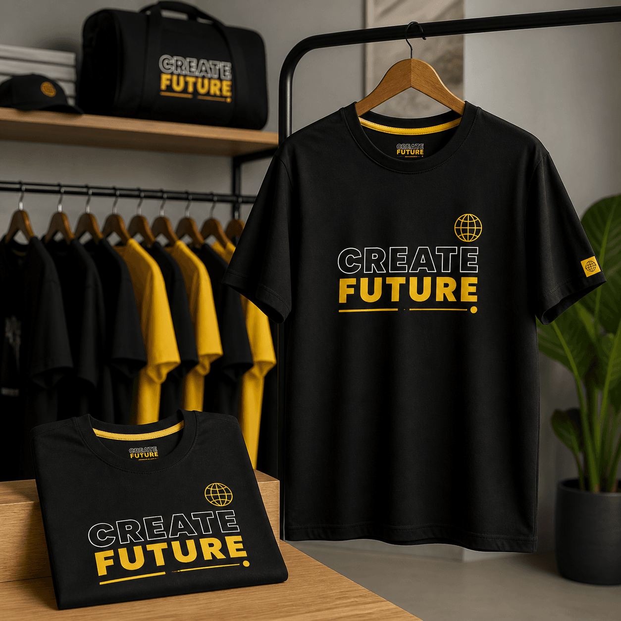Custom T-Shirts photorealistic product mockup 1