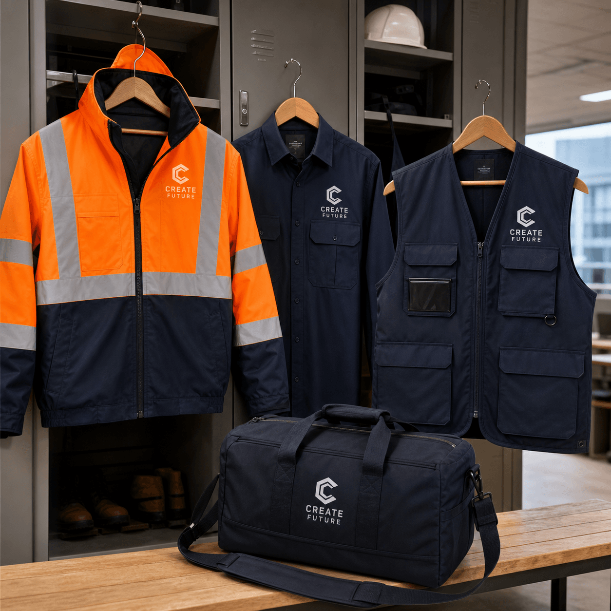 Custom Workwear photorealistic product mockup 1
