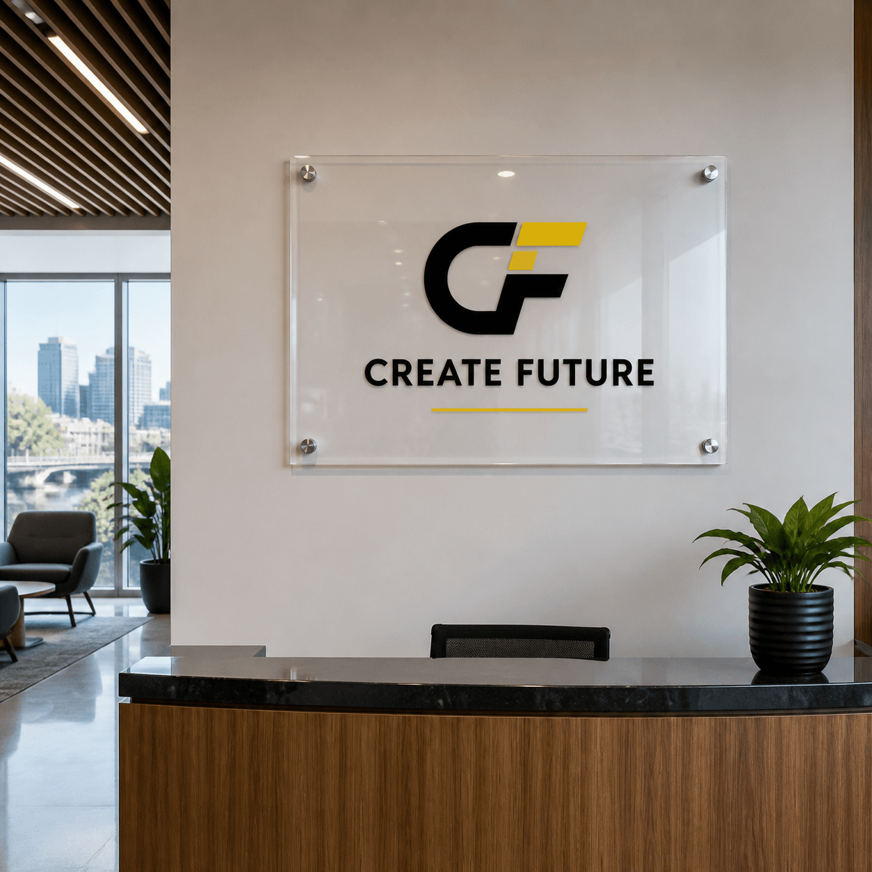 Acrylic Logo Signs photorealistic product mockup 1