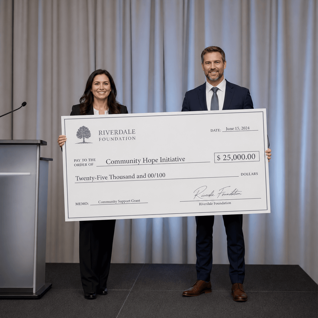 Oversized Cheques photorealistic product mockup 1