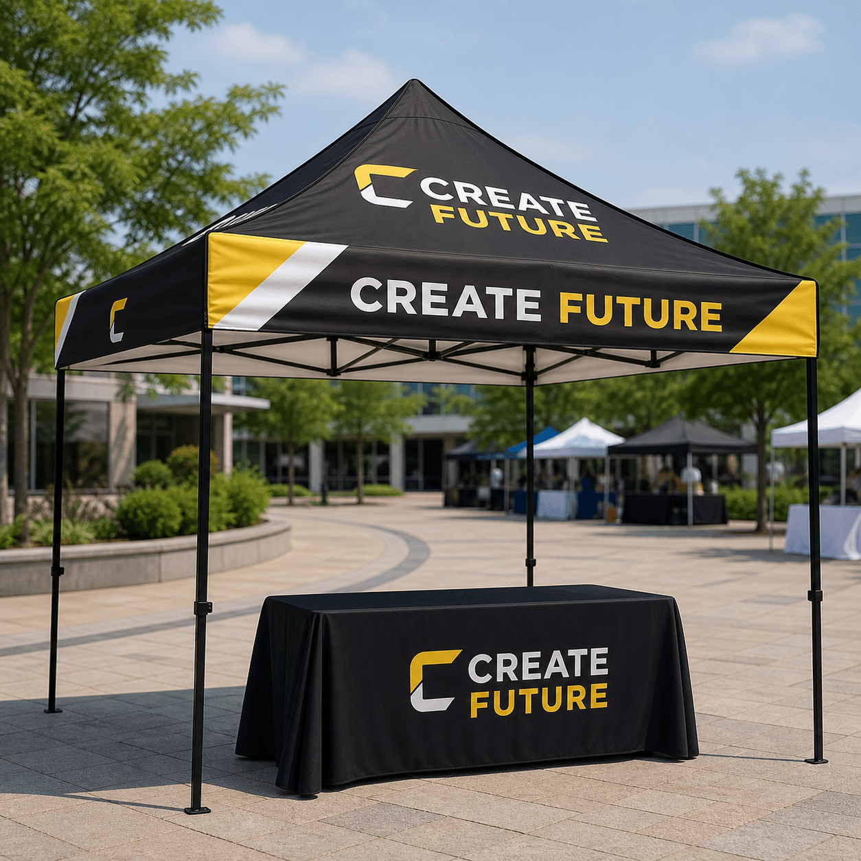 Custom Canopy Tents photorealistic trade show product mockup 1