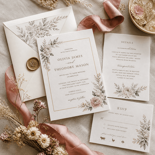 Custom Wedding Invitations photorealistic product mockup 1